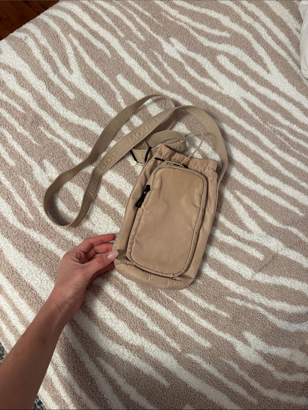 Beige Crossbody Phone Pouch with Adjustable Strap Cotton On